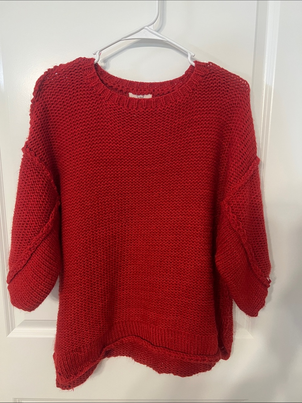 Red Chunky Knit Women's Sweater